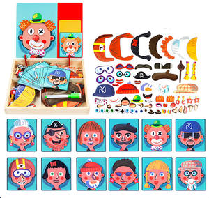 Juguete educativo de tablero de dibujo para niños, rompecabezas magnético de madera, caballete de arte, animales, juegos de rompecabezas de madera - Product Image 4