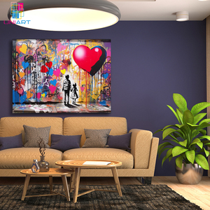 Cuadro moderno UNIART corazón niños <span class=keywords><strong>Banksy</strong></span> arte callejero y cuadro <span class=keywords><strong>de</strong></span> pared impresión moderna decoración <span class=keywords><strong>de</strong></span> dormitorio carteles <span class=keywords><strong>Banksy</strong></span> arte <span class=keywords><strong>de</strong></span> grafiti - Product Image 6