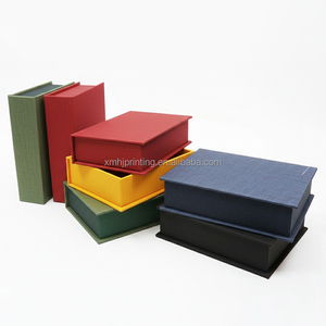 High Quality Custom Luxury Rich Colored Linen Fabric Magnetic Book-Shape Paper <strong>Collection</strong> Decorative Story Storage Book <strong>Box</strong> - Product Image 2