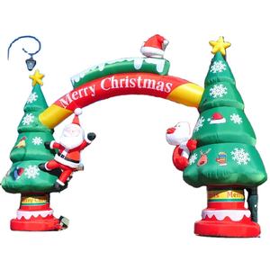 Arches gonflables d'arbre de Noël du <span class=keywords><strong>père</strong></span> Noël de vente chaude pour la décoration de fête de cour extérieure énergie électrique 3000 tr/min plastique - Product Image 1