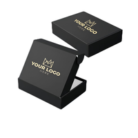 Boîte d'expédition en carton ondulé noir mat imprimé avec logo personnalisé, taille adaptée aux petites entreprises