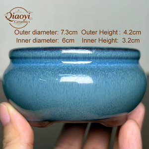 Vente en gros Yixing Céramique Bonsaï Pot Petit Multi-Style avec Porcelaine Bleu Glaçure pour la Maison Jardin Utilisation-Pots De <span class=keywords><strong>Fleurs</strong></span> Cuits <span class=keywords><strong>Jardinières</strong></span> - Product Image 5