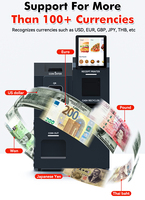 Kiosque de paiement en espèces multifonctionnel intelligent à écran tactile de 10,1 pouces basé sur Android, utilisation en intérieur, récepteur de pièces de monnaie, carte de crédit, code QR