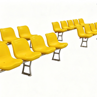 Sièges de stade à niveaux fixes en PP moulé par soufflage, pieds en aluminium moulé, résistants aux UV, pour intérieur/extérieur, football, gymnase, gradins, chaises de tribune