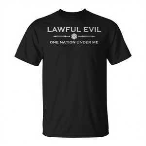 T-shirt Lawful Evil D20 Roleplaying Alignment One Nation Under Me Design - Product Image 2
