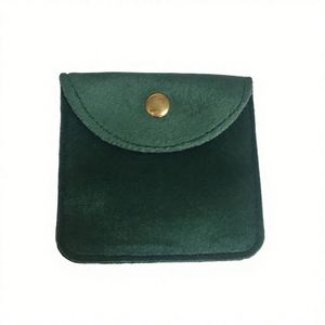 Soft Velvet Eco-friendly Recyclable Small Jewelry Storage Bags Pouch Button Closure for <b>Rings</b> Necklaces Gemstone Stamping - Product Image 2