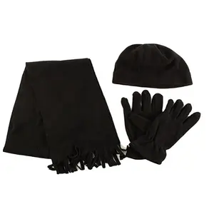 Ensemble cadeau d'hiver pour <span class=keywords><strong>homme</strong></span> 2025, 3 pièces, polaire uni, <span class=keywords><strong>bonnet</strong></span>, <span class=keywords><strong>gants</strong></span>, écharpe à franges - Product Image 1