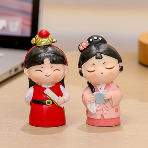 Resin Doll Ancient Style Maid Figurine Desktop Decoration Souvenir Gift - Product Image 4