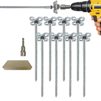 Piquets de sol à visser de 8 pouces, design multi-trous, 8 pièces et 1 tournevis hexagonal pour la fixation de tentes, auvents, abris et balançoires