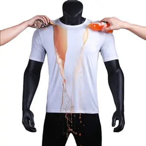 Groothandel Tech Ademend Super Fiber Waterdicht T-shirt Snel Droog Blank Stain Repellent T Shirts