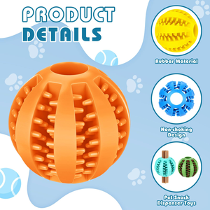 Jouet pour chien, balle en caoutchouc souple durable interactive, jouets à mâcher pour chiots et chats, distributeur de nourriture pour chien, balle de nettoyage des dents, balle d'entraînement IQ - Product Image 2