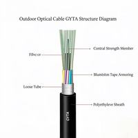 Cable de Fibra Óptica Subterráneo para Exteriores, Marca OEM y ODM, GYTA/GYTS, 2-144 Núcleos, G652D, Conductor Sólido, Negro, Certificado CE, Guangdong