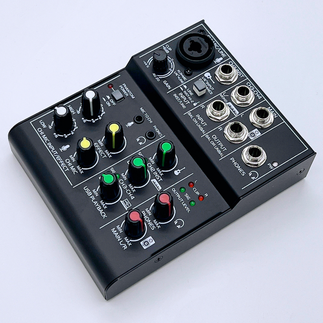 Factory Price Professional 4 Channel Mixer Sound L Live Digital  USB Sound Card Interface Mixer