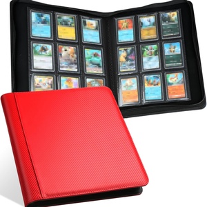 Durable Customized 9-Pocket Trading <b>Card</b> <b>Binder</b> with Zipper Black PU Leather Cover PP Inner Pages for <b>Card</b> Storage - Product Image 1