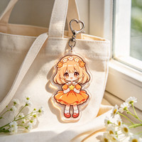 Livraison rapide, pas de MOQ, breloques en acrylique transparent holographique anime, double face, logo personnalisé imprimé, porte-clés personnalisé