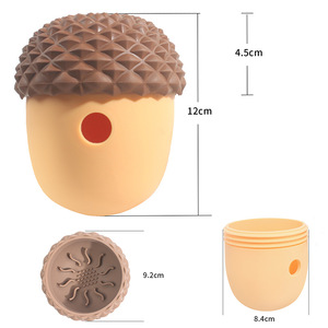 Juguete interactivo para mascotas para perros y gatos, juguete masticable de silicona ecológico, diseño de tuerca, limpiador de dientes transparente, juguete de comida faltante para perros - Product Image 6