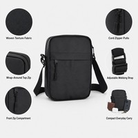 Sac bandoulière sport OEM pour téléphone, design simple, en polyester durable et imperméable, couleurs et logo personnalisables pour hommes