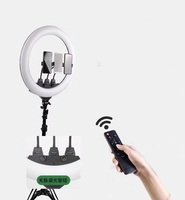 Anneau lumineux LED à intensité variable, 22 pouces, 56cm, pour Selfie, éclairage annulaire, obturateur à distance pour le maquillage en Streaming en direct, vente en gros