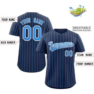 Camiseta de béisbol personalizada con rayas, camisa con botones, tela de sarga, absorción de humedad, unisex, para adultos, nombre del equipo 00 - Product Image 2
