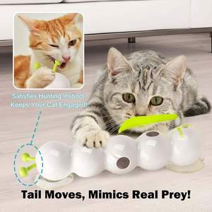 Intelligent Interactive Cat <b>Toy</b> Motion Activated Wack A Worm <b>Post</b> <b>Toy</b> With Tail Automatic Emerging from The Hole Teasing Cat <b>Toy</b> - Product Image 2