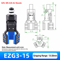 Pince pneumatique à trois griffes JD, embout de robot, alliage d'aluminium, patin en caoutchouc bleu, mandrin auto-centrant pour pièce cylindrique