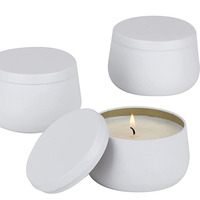 Boîtes cylindriques métalliques mates noires et blanches de 8 oz, sans soudure, en fer blanc, vides, pour la fabrication de bougies parfumées DIY et l'emballage cadeau