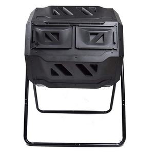 160l 300l, bac à déchets en <span class=keywords><strong>plastique</strong></span> pour jardin extérieur, bac à composter roulant avec porte noire - Product Image 2
