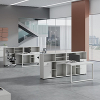 Bureau de travail en bois pour quatre personnes, directement de l'usine, mobilier de bureau moderne pour la maison, montage facile, extensible pour plusieurs personnes