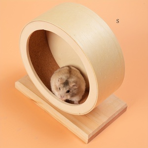Roue d'exercice silencieuse en bois pour petits animaux, tapis roulant d'activité pour hamster, jouet de cage - Product Image 1