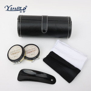 ชุดดูแลรองเท้า Yinste 5 ชิ้น ชุดบำรุงหนังสำหรับผู้ชาย สีดำ พร้อมแปรงและผ้า - Product Image 1