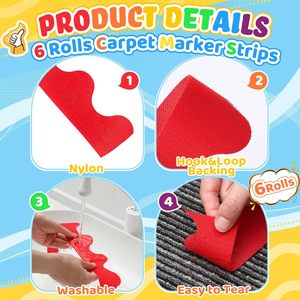 Wavy Velcro Carpet With Wavy Border Carpet Label Hook and <strong>Loop</strong> Carpet With Wavy Border Sticker - Product Image 4