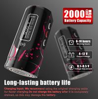 Mesin Tato Permanen Elektrik Nirkabel Profesional, Pena Tato Rotary dengan Baterai Lithium 2000mAh 11000 RPM, Koneksi RCA