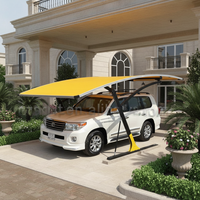 Auvents de stationnement à pente unique, kits de carport, garages, en alliage d'aluminium 6061-T6 100% pressé à froid, étanche, finition bois PVDF