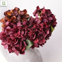Grosir bunga Hydrangea sentuhan asli Vintage musim gugur untuk pernikahan dekorasi meja acara sekolah punggung Natal Paskah buatan