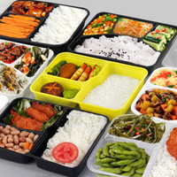 Boîte Bento Portable Jetable à 3 Compartiments pour Nouilles, Aliments pour Animaux, Repas d'Avion et Stockage Alimentaire