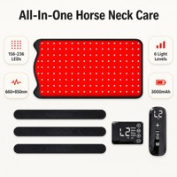 Appareil de luminothérapie pour le cou de cheval EYCO, 156-236 LED, 660nm 850nm, 3 puces, 6 niveaux de lumière, minuterie 5-100 min, 3000mAh
