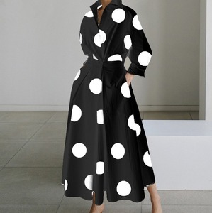 Abito Lungo da Donna all'Ingrosso, Stile Retrò Hong Kong, <span class=keywords><strong>Vestito</strong></span> Casual <span class=keywords><strong>con</strong></span> <span class=keywords><strong>Colletto</strong></span> a Polo, Taglie Grandi S-5XL - Product Image 6