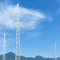 Tour de protection contre la foudre pour télécommunications sur haut mât, en acier Q355B galvanisé à chaud, pour antennes 5G WiFi, de 20m à 50m, avec parafoudre