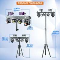 Barra de Luces LED Portátil de 30W con Cabeza Móvil y Control DMX512 Efecto Láser FX Mariposa Estroboscópico Par para Fiestas y Eventos de DJ con Bolsa Blanda