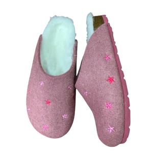 Women's Embroidery <b>Wool</b> Felt Clogs Slip On Closed Toe EVA Sole Comfort <b>Slippers</b> for Autumn Winter Home Daily Use - Product Image 1