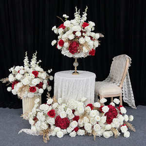 SUNWEDDING <span class=keywords><strong>Flores</strong></span> Realistas Blancas y Rojas <span class=keywords><strong>Flores</strong></span> Artificiales Rústicas para Ferias de Campo e Instalaciones de Bodas de Granero - Product Image 3