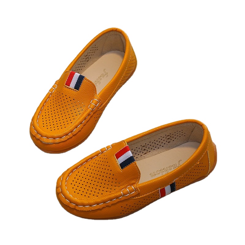 Boys performance leather Loafers shoes Breathable children's peas shoes