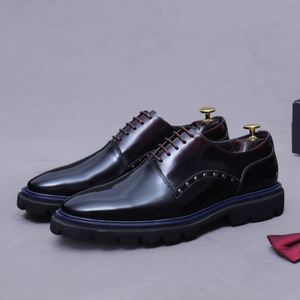 Chaussures habillées de luxe originales pour hommes en cuir véritable, pour mariage, bureau, soirée, avec semelle intérieure amovible, respirantes et confortables, bout carré - Product Image 4