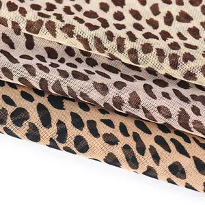 Commercio all'ingrosso Del Leopardo Stampato In Poliestere Spandex Tessuto a Rete Ordito Tessuto di Maglia