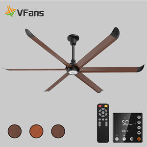 VFans 6 aspas 2M DC Motor HVLS ventilador elegante patrón de madera aspas ventilador de refrigeración para cafetería escuela Hotel sala de estar - Product Image 1