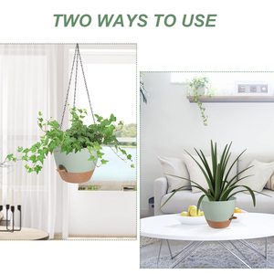 8 Inch 2 Stuks Zelfbesproeiing Hangende Plantenbakken Met Drainagegaten En Ketting, Hangende Plantenbak Voor Kamerplanten - Product Image 4
