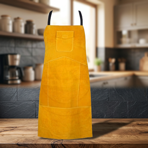 Delantal de Soldadura Amarillo Clásico con Bolsillos, Resistente para Cocinar y Uso Diario - Product Image 2