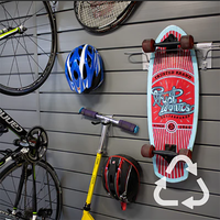 Système d'accessoires modulaires pour mur à lattes JH-Mech, solution de rangement verticale pour vélos, conception robuste à haute capacité de charge, crochets et étagères pour mur à lattes