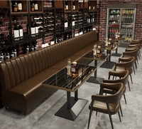 Bilido Ensemble de meubles de restaurant en métal personnalisés Table et chaise de café occidental avec canapé en cuir pour cabines de bar à musique