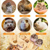 Jouet d'enrichissement interactif en bois 6 en 1 pour hamster, distributeur de friandises, jouets de recherche de nourriture pour cochon d'Inde, lapin, chinchilla, rat, gerbille, cage